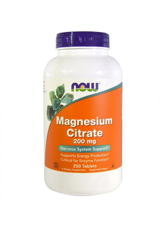 Now Foods Magnesium Citrate 200mg, 250 Tablets (Pack of 2) - Image 1
