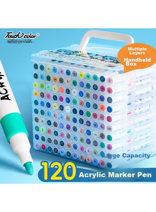 Touchcolor Acrylic Marker Pen Set For Art Students In Kindergarten And Primary School, Safe, Non-toxic, Washable Diy Watercolor Pen, 120 Colors, Complete Set Of Pen Cores - Image 1