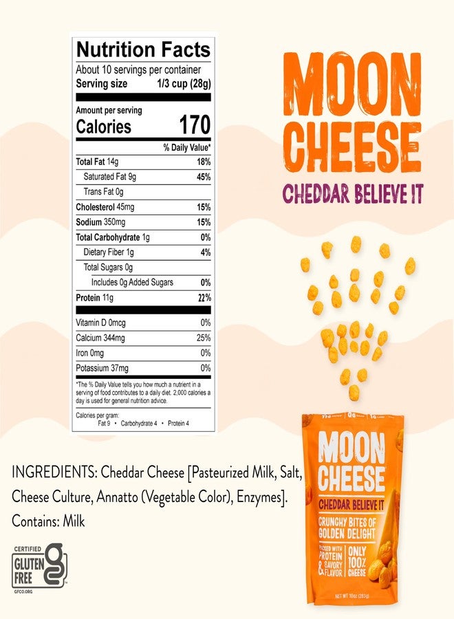Moon Cheese Cheddar Believe It, 10 Ounce, 2-Pack, Crunchy, Protein-Rich Cheese Snack, Keto Friendly, 100% Real Cheese - Image 4