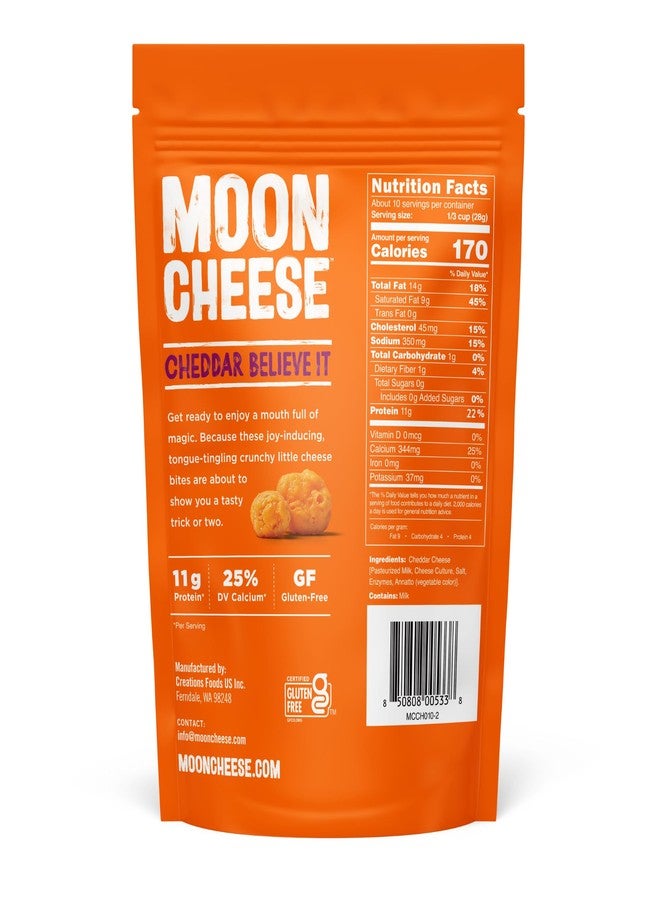 Moon Cheese Cheddar Believe It, 10 Ounce, 2-Pack, Crunchy, Protein-Rich Cheese Snack, Keto Friendly, 100% Real Cheese - Image 3