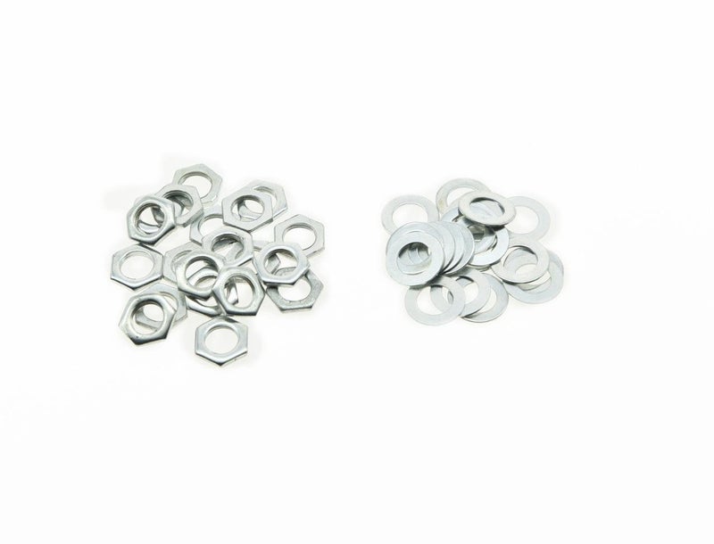 KAISH 20pcs Zinc Metric M8 Guitar Pots Nuts and Washers for 24mm Large Metric Pots - Image 1