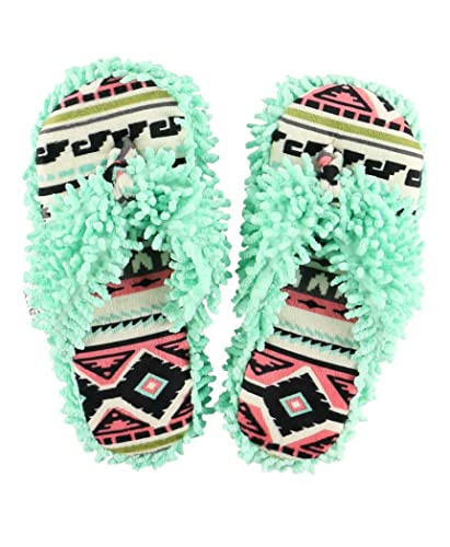 Lazy One Spa Flip-Flop Slippers for Women, Fuzzy House Slippers, Southwest, Light Blue (Small/Medium) - Image 1