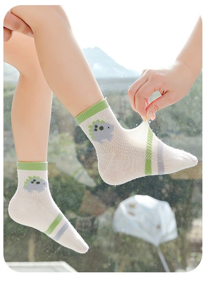 Pairs Of Children's Socks For Boys And Girls, Thin Cartoon Mesh Socks, Summer Thin Boat Socks, Suitable For 3-5 Years Old - Image 2