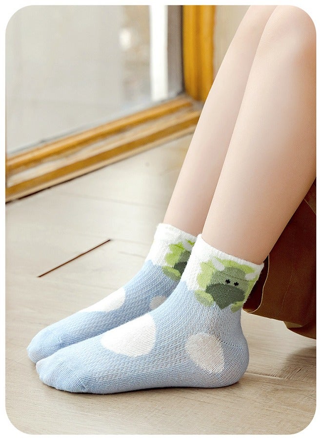 Pairs Of Children's Socks For Boys And Girls, Thin Cartoon Mesh Socks, Summer Thin Boat Socks, Suitable For 3-5 Years Old - Image 4