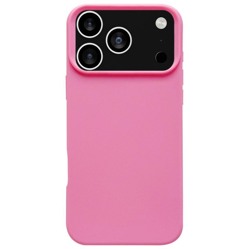 erorex For iPhone 17 Pro Dopamine Simple Imitation Liquid Silicone Phone Case(Rose Pink) - Image 1