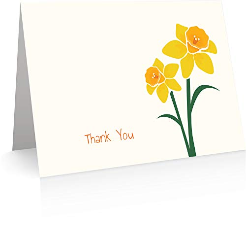 Little Notes by Comptime Daffodil Thank You Cards 24 Foldover Cards and Envelopes - Image 2