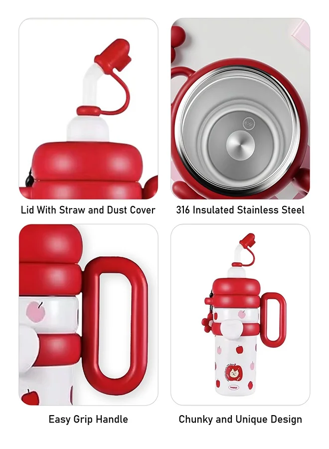 LITTLE SURPRISE BOX Little Surprise Box, Bubble Red Apple Stainless Steel Water Tumbler bottle for Kids & Adults , 1000ml