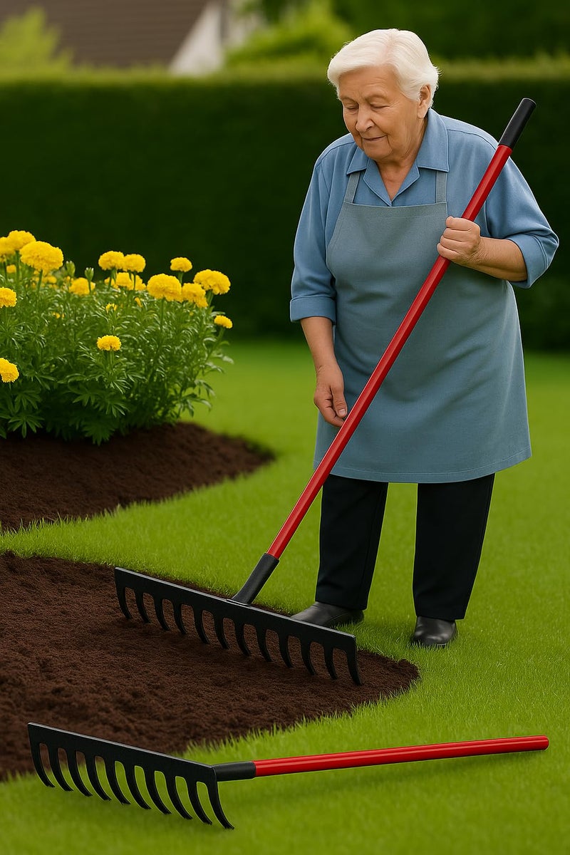 RedBuild Garden Rake with Long Handle (16 Tines ( Large )) - Image 4
