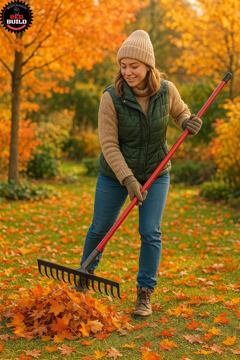 RedBuild Garden Rake with Long Handle (16 Tines ( Large )) - Image 5