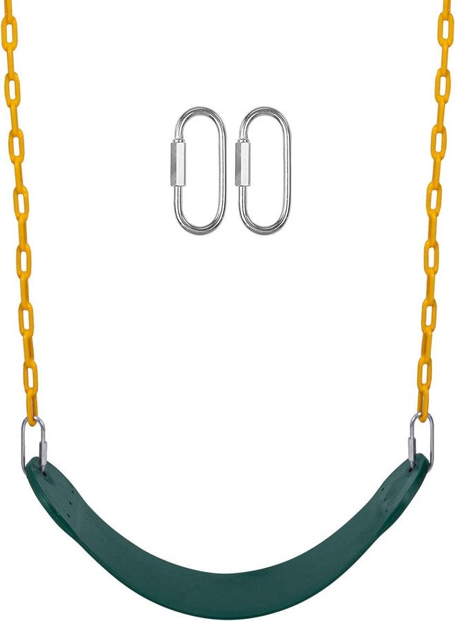 REZNOR Flexible Swing Seat Set for Kids/Adults Outdoor Park Garden Tree Backyard with 60” Plastic Coated Chain, Weight Support Upto 150kg, Blue (Green/Yellow) - Image 1
