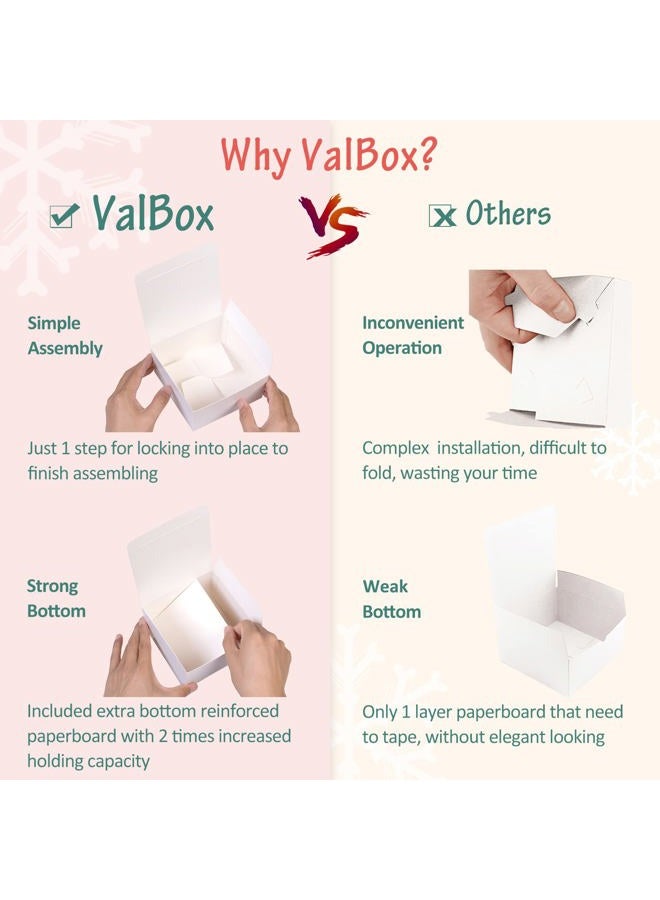 ValBox 20 Pack White Gift Boxes 5 X 5 X 3.5 Paper Gift Boxes with Lids for Gifts, Thanksgiving, Crafting, Cupcake, Cardboard Boxes, Easy Assemble Boxes - Image 3