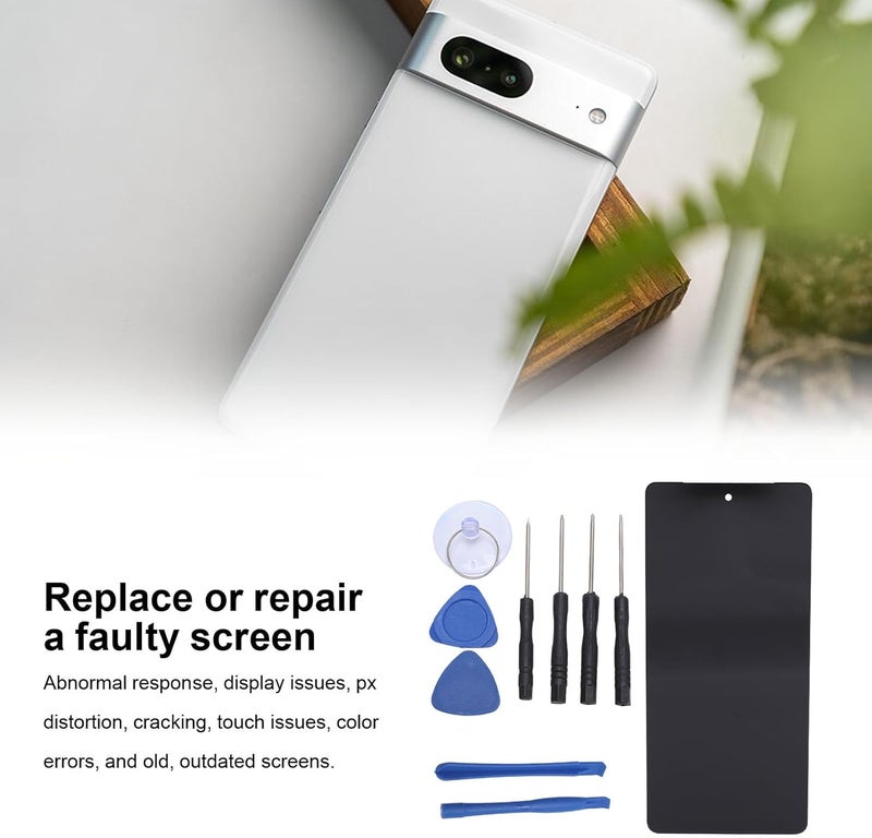أحجام حسب الطلب مجموعة استبدال شاشة CCYLEZ Pixel 7 مع مجموعة أدوات كاملة - تجميع شاشة TFT LCD، سطوع عالي واستجابة لمس سريعة، إصلاح الشاشة المكسورة + تركيب سهل (أدوات فتح/كوب شفط) لـ - Image 2