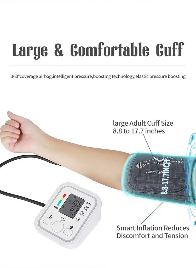 Automatic Upper Arm Health Blood Pressure Monitor Dual Users x99 Readings Health Blood Pressure Machine for Home Use with Voice and LCD Digital Display(Arabic Voice) - Image 5