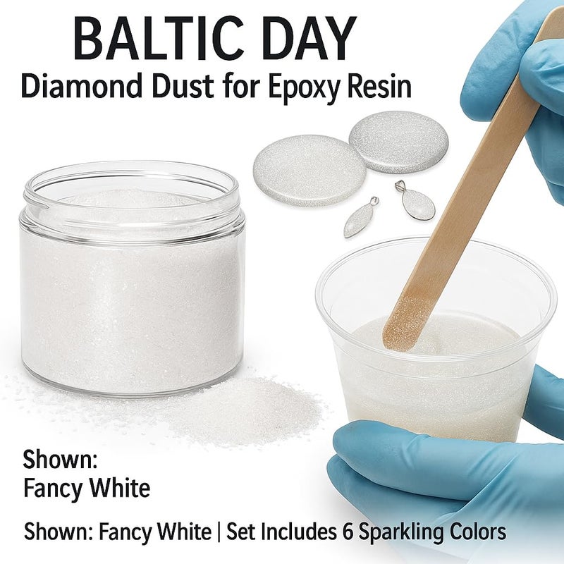 BALTIC DAY Diamond Dust â€“ 6 Color Luxury Glitter Set for Epoxy Resin â€“ Ultra Sparkle Mica Powder for Crafts, Tumblers, Jewelry & Art â€“ Brilliant Crystal Shimmer Pigments - Image 4