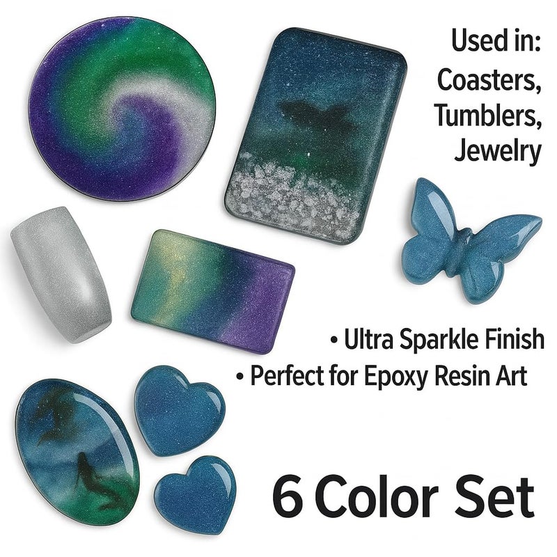 BALTIC DAY Diamond Dust â€“ 6 Color Luxury Glitter Set for Epoxy Resin â€“ Ultra Sparkle Mica Powder for Crafts, Tumblers, Jewelry & Art â€“ Brilliant Crystal Shimmer Pigments - Image 3