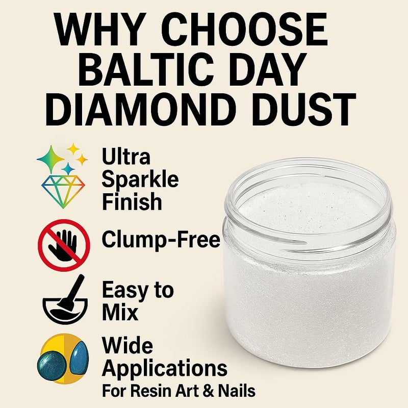 BALTIC DAY Diamond Dust â€“ 6 Color Luxury Glitter Set for Epoxy Resin â€“ Ultra Sparkle Mica Powder for Crafts, Tumblers, Jewelry & Art â€“ Brilliant Crystal Shimmer Pigments - Image 5