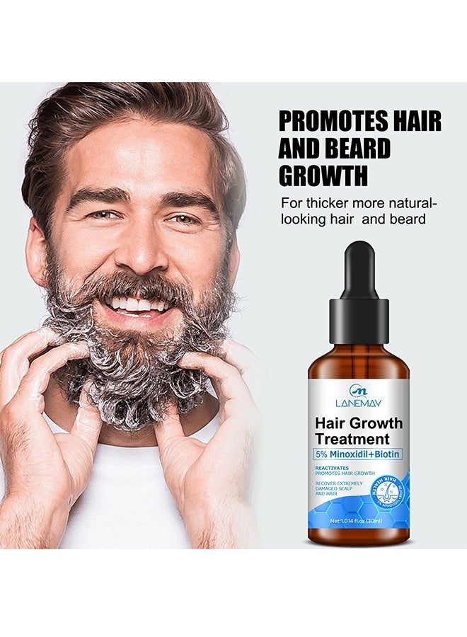 LANEMAY HAIR GROWTH TREATMENT, Minoxidil Hair Growth Serum, Advanced Hair Fall Control Serum with Minoxidil 5%, Biotin, Rosemary & Vitamin E, Anti-Hair Loss & Strengthening - Image 2