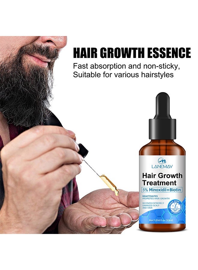 LANEMAY HAIR GROWTH TREATMENT, Minoxidil Hair Growth Serum, Advanced Hair Fall Control Serum with Minoxidil 5%, Biotin, Rosemary & Vitamin E, Anti-Hair Loss & Strengthening - Image 5