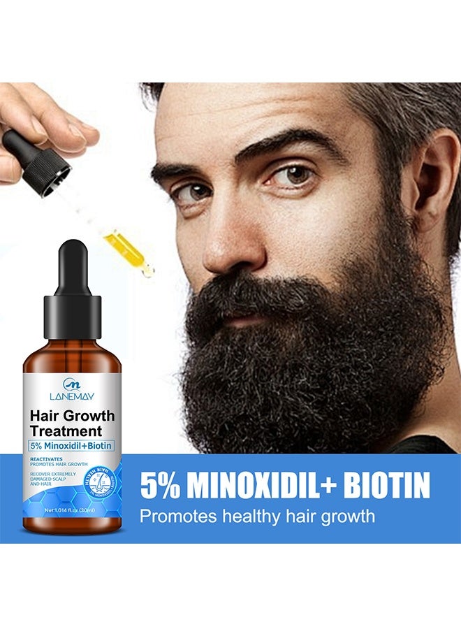 LANEMAY HAIR GROWTH TREATMENT, Minoxidil Hair Growth Serum, Advanced Hair Fall Control Serum with Minoxidil 5%, Biotin, Rosemary & Vitamin E, Anti-Hair Loss & Strengthening - Image 3