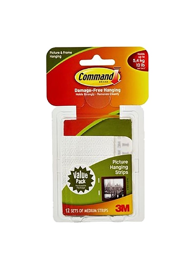 Command 12-Piece Damage-Free Picture Hanging Strips Set White 7.62 x 24.77 x 34.29 cm 70006903101 