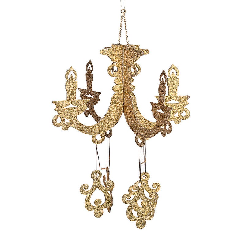 Fun Express Gold Glitter Chandelier Cardboard Wedding and Party Decor