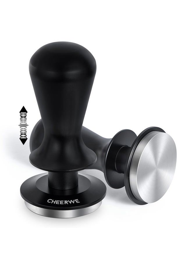 Cheerwe 53mm Espresso Tamper, Spring Calibrated Tamper, Coffe Tamper for 54mm Espresso Machine, 100% Flat Stainless Steel Base Tamper, Barista Tool for Espresso Machine - Image 1