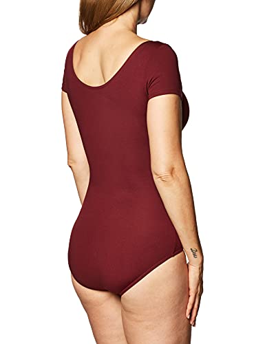 Capezio ليوتارد قصير الأكمام الأساسي للنساء من كابيزيو، مارون، صغير - Image 3