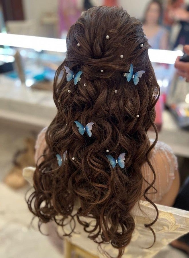 SPARKLING NAILON Combo Bride Wedding Butterfly clip Bridal Hair Accessories,color hair pins, U pins for Women & girls - Image 2