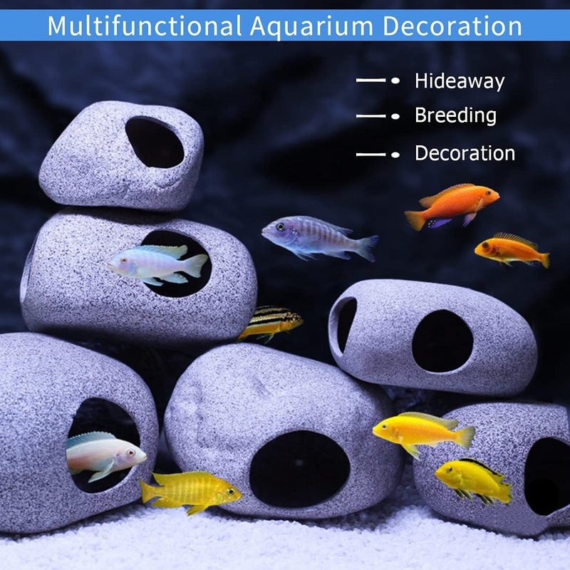 Stackable aquarium decorative stone cave, aquarium accessories cave hide, shrimp hide Cichlid cave hide breeding spawning, betta fish hide - Image 4