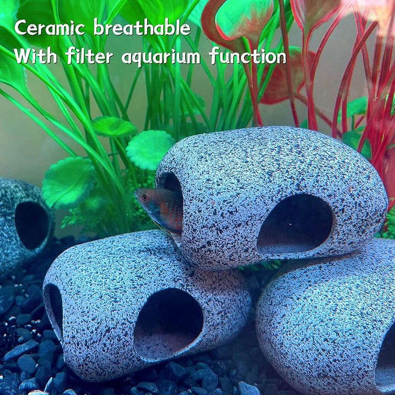 Stackable aquarium decorative stone cave, aquarium accessories cave hide, shrimp hide Cichlid cave hide breeding spawning, betta fish hide - Image 5