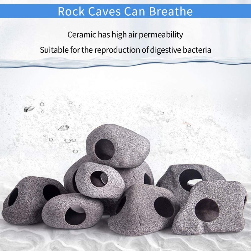 Stackable aquarium decorative stone cave, aquarium accessories cave hide, shrimp hide Cichlid cave hide breeding spawning, betta fish hide - Image 3