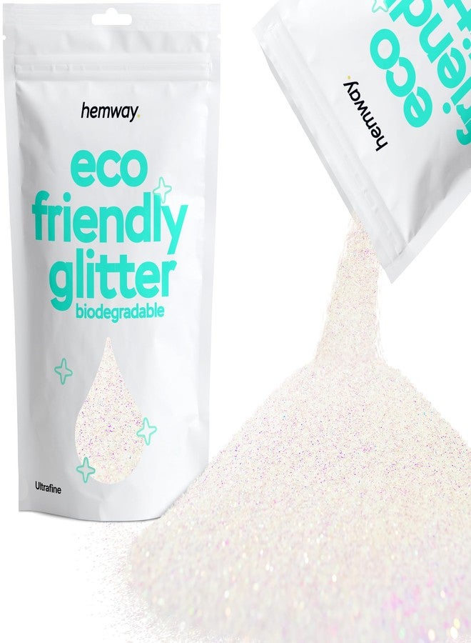 Hemway Eco Friendly Biodegradable Glitter 100g / 3.5oz Bio Cosmetic Safe Sparkle Vegan For Face, Eyeshadow, Body, Hair, Nail And Festival - Ultrafine (1/128" 0.008" 0.2mm) - Mother of Pearl Iridescent - Image 1