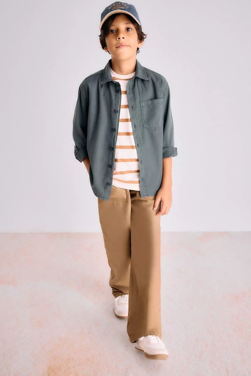 ديفاكتو Loose Fit Gabardine Trousers