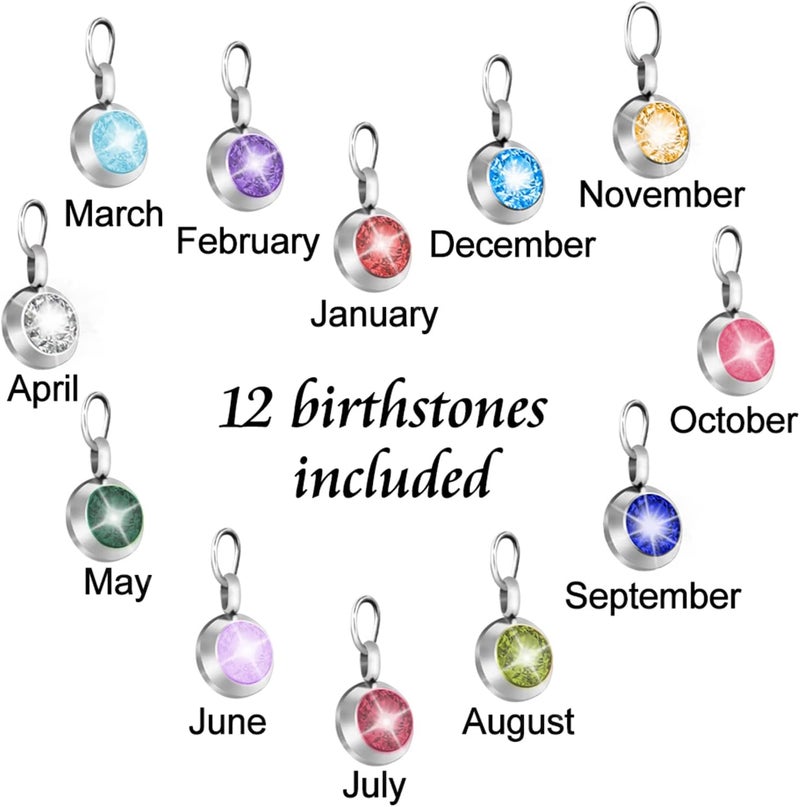 Dletay Heart Urn Necklace for Ashes with 12 Birthstones Cremation Jewelry for Ashes -Your Wings Were Ready My Heart Was Not - Image 4