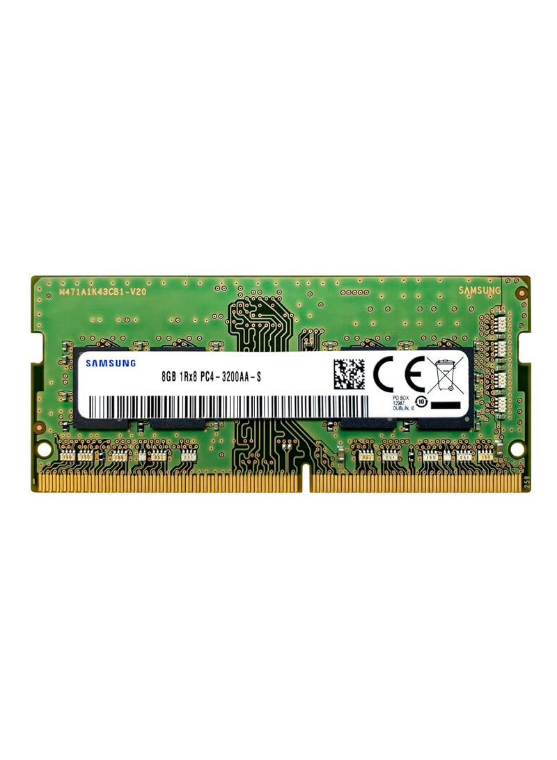 Samsung 8GB SODIMM DDR4 8GB 3200MHz Dual Socket Linear RAM for Laptop - M471A1K43DB1-CWE, 8GB