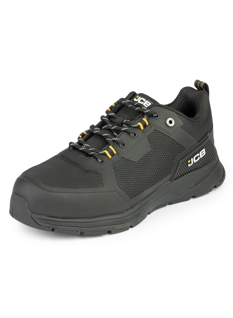 JCB Lace-Up Safety Sneaker – Alloy Toe, Waterproof, Puncture Resistant, Anti-Static, Oil & Slip Resistant | JCB-0014A – Black - Image 1