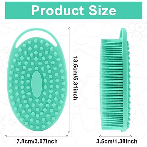 MAYCREATE® Exfoliating Silicone Body Scrubber, Soft Exfoliating Body Bath Shower Scrubber Loofah Brush for Sensitive Kids Women Men All Kinds of Skin, Green - Image 3