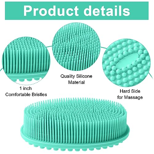 MAYCREATE® Exfoliating Silicone Body Scrubber, Soft Exfoliating Body Bath Shower Scrubber Loofah Brush for Sensitive Kids Women Men All Kinds of Skin, Green - Image 2