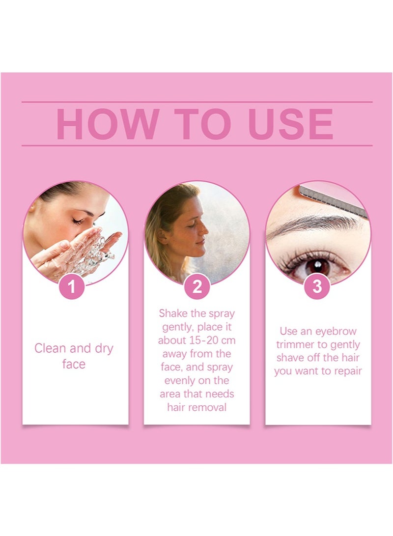 WEST MONTH Hair Identifier Spray，Skin Body Hair Identifying Spray With Razors，Hair identifier for Face Dermaplaning，Moisturizing and Skin Care Dermaplaner（100ml） - Image 4