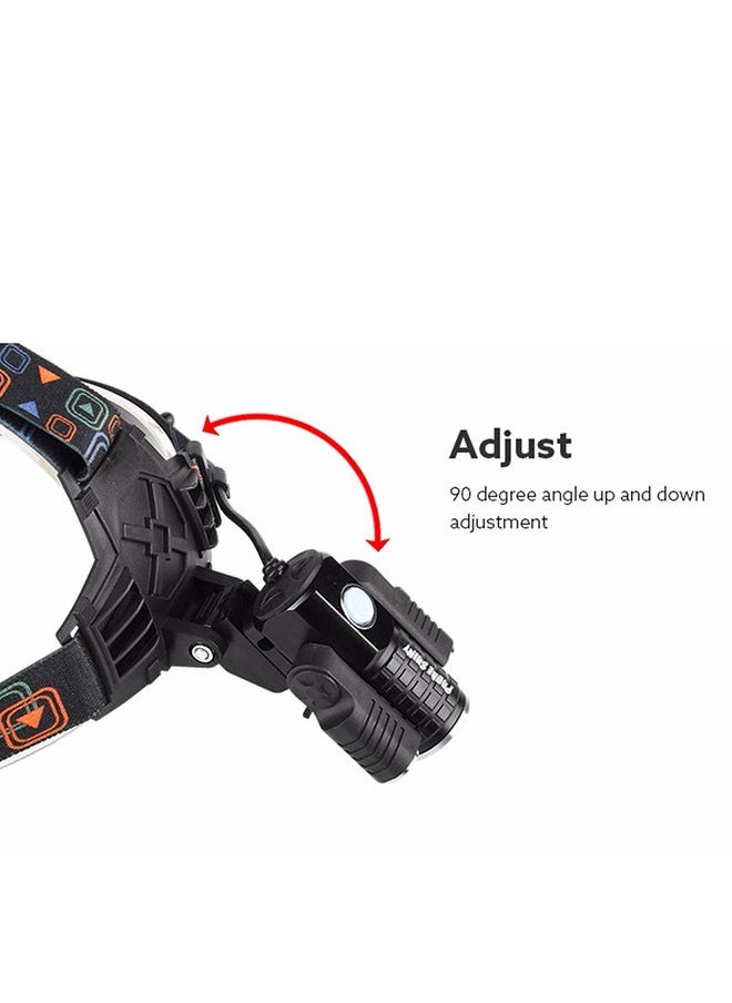 NIBEMINENT 4 Modes LED Rechargeable Head Light Torch Black  - Image 5