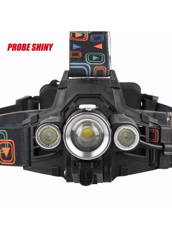NIBEMINENT 4 Modes LED Rechargeable Head Light Torch Black  - Image 3