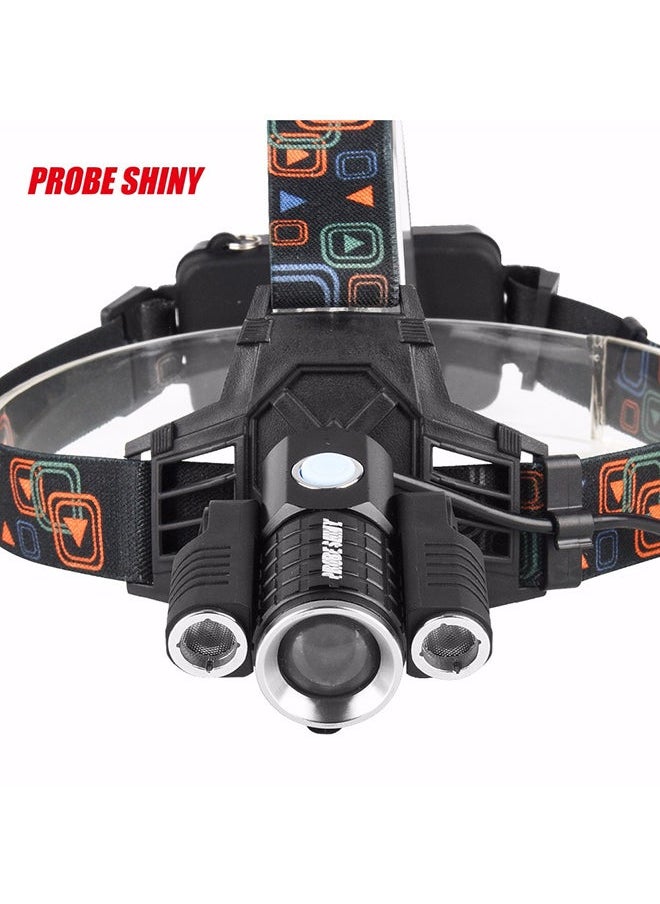 NIBEMINENT 4 Modes LED Rechargeable Head Light Torch Black  - Image 2