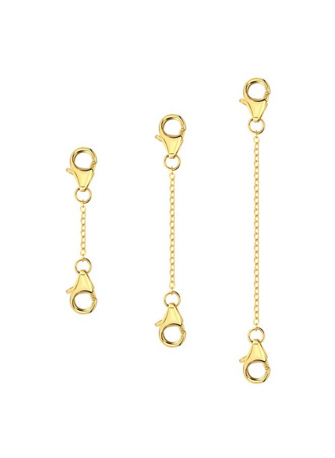 Lancharmed Gold Necklace Extender With Double Lobster Clasp - Durable Sturdy Removable Chain for Jewelry Making - Bracelet Anklet Extender 1 2 3 Inch - Image 1
