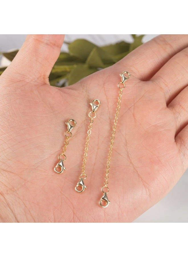 Lancharmed Gold Necklace Extender With Double Lobster Clasp - Durable Sturdy Removable Chain for Jewelry Making - Bracelet Anklet Extender 1 2 3 Inch - Image 2
