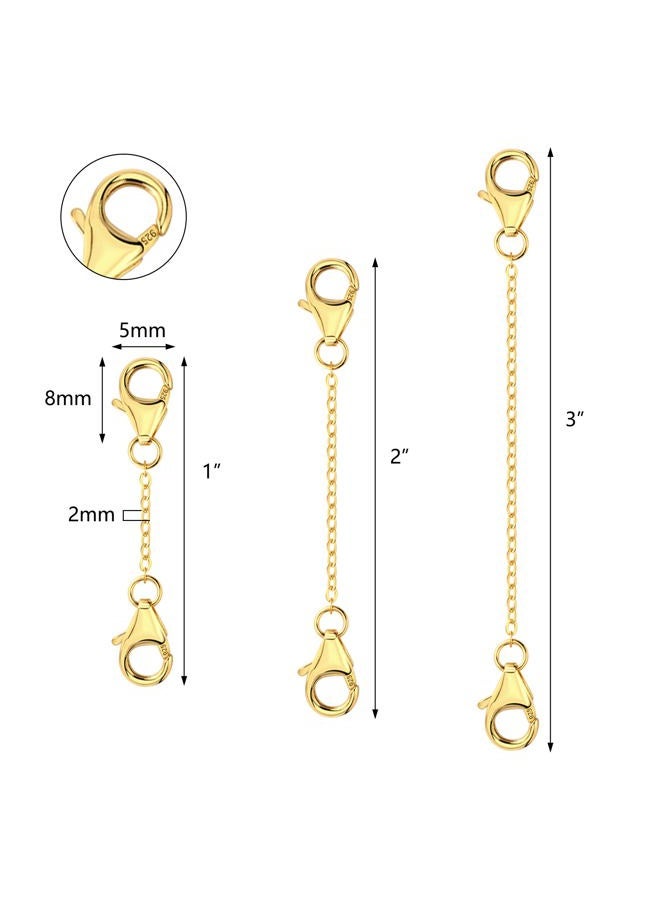 Lancharmed Gold Necklace Extender With Double Lobster Clasp - Durable Sturdy Removable Chain for Jewelry Making - Bracelet Anklet Extender 1 2 3 Inch - Image 4