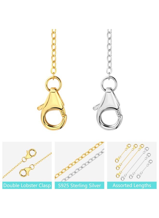 Lancharmed Gold Necklace Extender With Double Lobster Clasp - Durable Sturdy Removable Chain for Jewelry Making - Bracelet Anklet Extender 1 2 3 Inch - Image 3