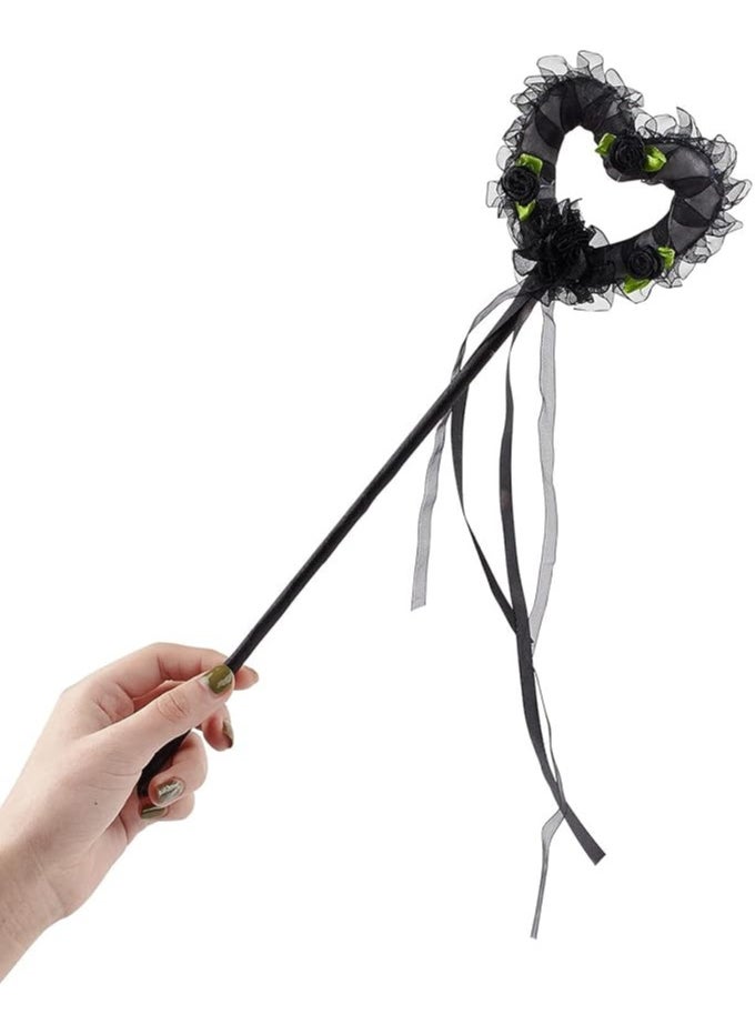 AUTOYSUR Black Wings and Halo Magic Wand Feather Wing Costume Party  for Kids Girls Boy  - Image 5