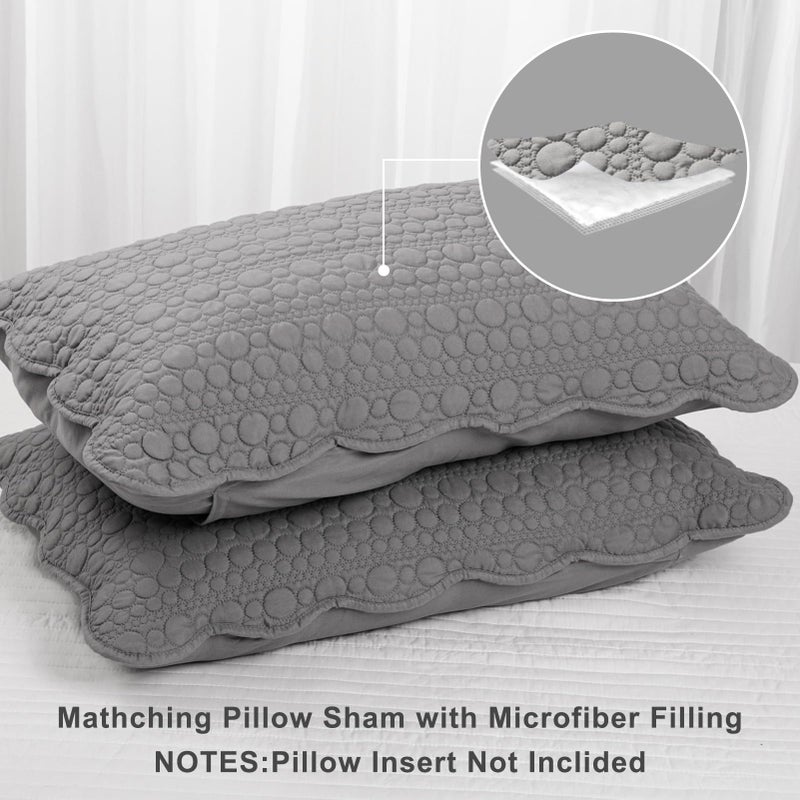 Bosowos القياسية الحجم وسادة shams مجموعة من 2 Ultra ناعمة التنفس 20 × 26 بوصة وسادة مبطن حالات إغلاق المغلف للنوم الرمادي الصغير الجولة القياسية 2pack - Image 3