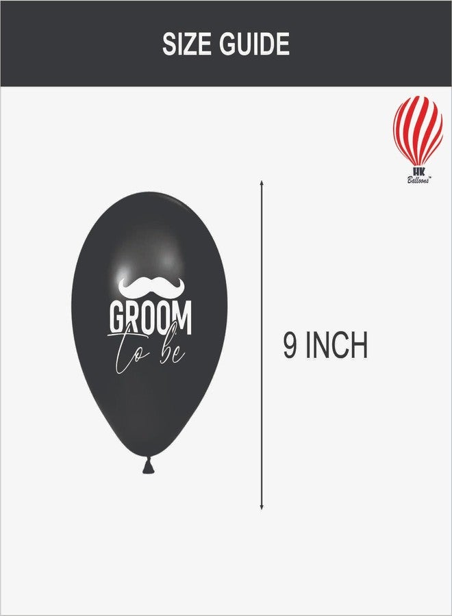 HK Balloons Golden Black 30Pcs Groom To be Decoration Balloons Item For Wedding Groom Shower Engagement Bachelorette Party Supplies For Men Wedding Decoration Printed Balloons - Image 3