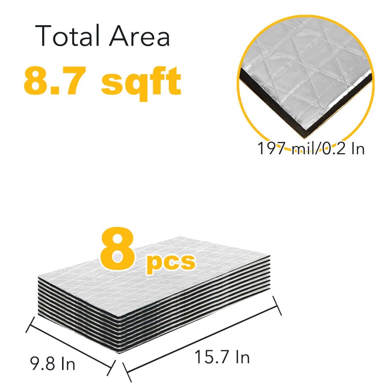KOIKEY Car Sound Deadening Material Mat - 197 mil 8.7 sqft Auto Audio Deadener Foam, Sound Dampening and Heat Insulation for Truck, Vehicle - Image 5